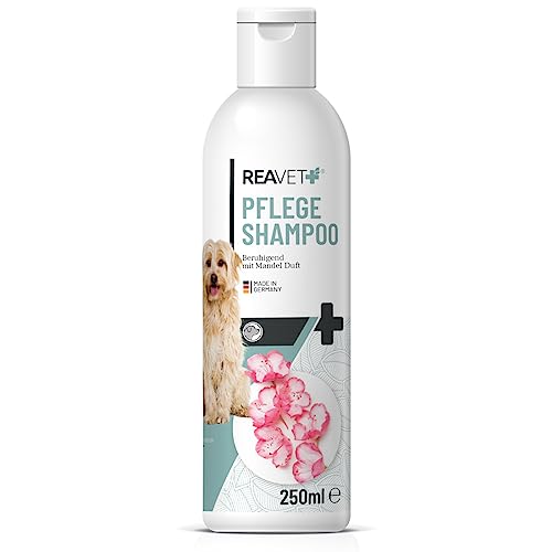 ReaVET Hundeshampoo Mandel 250ml – Pflegeshampoo für Hunde, Vitale Haut, Fellglanz, Kämmbarkeit, natürliche Inhaltsstoffe von ReaVET