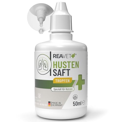 ReaVET Hustensaft Tropfen für Katzen 50ml I Bronchial Liquid I Sekundierend bei Husten & Atemwegsreizungen von ReaVET