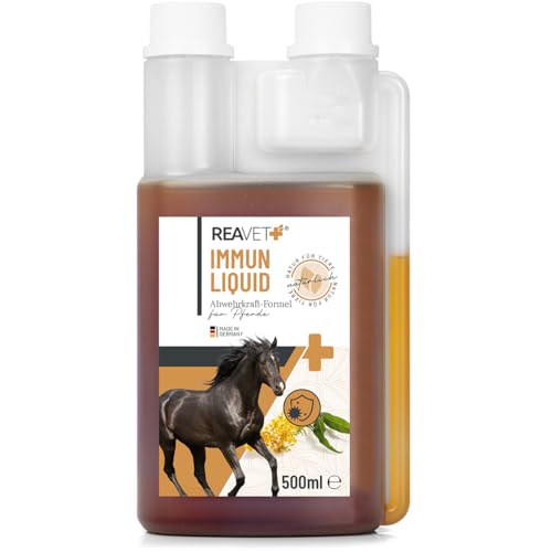 ReaVET Immun Liquid für Pferde 500ml - 100% naturbelassenen Kräutermischung, Immunsaft Pferd zur Unterstützung des Immunsystems, Stärkung der Abwehrkräfte ReaVET Immun Liquid für Pferde 500ml - 100% naturbelassenen Kräutermischung, Immunsaft Pferd zur Unterstützung des Immunsystems, Stärkung der Abwehrkräfte von ReaVET