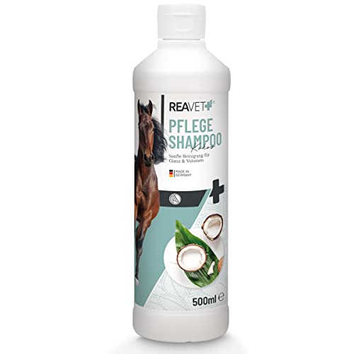 ReaVET Pferdeshampoo mit Kokos 500ml, Shampoo für Pferde pflegt Fell, Schweif & Mähne, Pferd Shampoo für alle Felltypen - Intensive Reinigung + Pflege von ReaVET