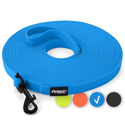 ReaVET Schleppleine für Hunde 15 Meter, Blau I Robuste & wasserfeste Hundeleine lang I Übungsleine mit Griff, Trainingsleine Laufleine für große & kleine Hunde ReaVET Schleppleine für Hunde 15 Meter, Blau I Robuste & wasserfeste Hundeleine lang I Übungsleine mit Griff, Trainingsleine Laufleine für große & kleine Hunde von ReaVET