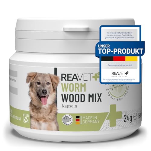 ReaVET Wurm-Kraut Kapseln 50 Tabletten, Wurmkur sekundierend für Hunde, pflanzliche natürliche Rezeptur, Wurmmittel sekundierend, kein Anthelminthikum von ReaVET
