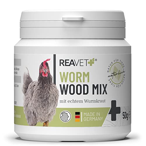 ReaVET Wurm-Kraut Pulver 50g, Sekundierend bei Wurmkur nach Wurmbefall für Hühner & Geflügel, kein Anthelminthikum, natürliche Rezeptur mit Saponinen & Bitterstoffen von ReaVET
