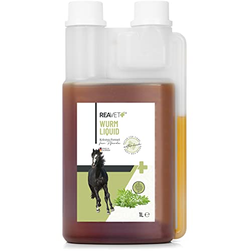ReaVET Wormwood Mix Liquid flüssig 1 Liter, Wurmkur Alternative, vor, bei & nach Wurmbefall für Pferde mit Wurmkraut, pflanzliches Wurmmittel von ReaVET