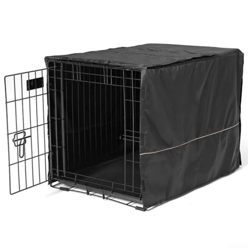 Hundekäfigabdeckung mit Doppeltür, Oxford-Stoff, wasserdicht und winddicht für Haustiersicherheit (L) von ReachMall