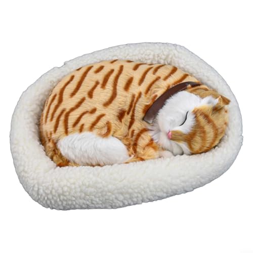 Niedliches schlafendes Katzenspielzeug, realistische Atmungsbewegung, tolle Ergänzung für Heimdekoration oder Spielzeit (Katzen) von ReachMall