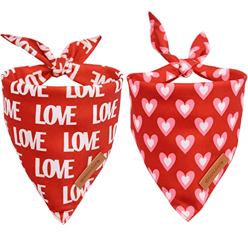 Realeaf Love Dog Halstücher, Dreieck, wendbar, Muttertag, Valentinstag, Haustierschal für Jungen und Mädchen, Premium-strapazierfähiger Stoff, Urlaubstuch, Bandana für kleine und mittelgroße Hunde, Realeaf Love Dog Halstücher, Dreieck, wendbar, Muttertag, Valentinstag, Haustierschal für Jungen und Mädchen, Premium-strapazierfähiger Stoff, Urlaubstuch, Bandana für kleine und mittelgroße Hunde, von Realeaf