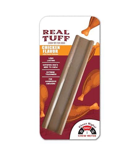 Real Tuff Kauspielzeug für Hunde, langlebig für Aggressive Kauer, Huhngeschmack, 1 Stück Real Tuff Kauspielzeug für Hunde, langlebig für Aggressive Kauer, Huhngeschmack, 1 Stück von Realhide