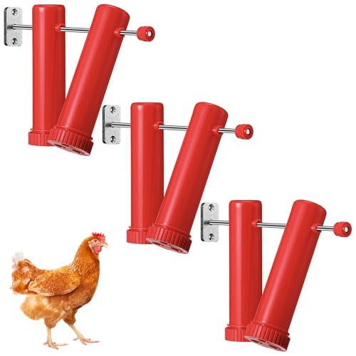 Reallnaive 3 Set Hühnerleckerli-Spender mit 6 Röhrchen, wandmontierter Hühnerfutterspender Hühneranreicherungsspielzeug für Hühner, Hühner, Geflügel, Entenvögel von Reallnaive