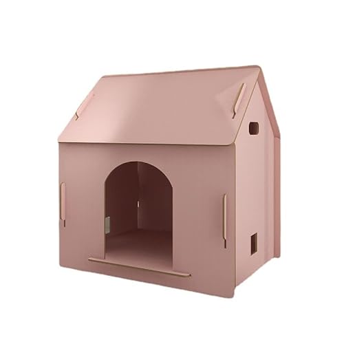 Katzenhaus für Draussen, Katzenhaus aus Holz,Abnehmbar, Katzenhaus Outdoor Indoor,Rosa,M von RebeSCo