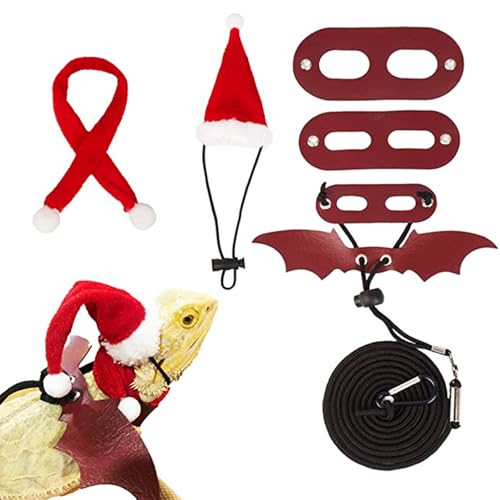 Bartdrachen Geschirr und Leine, Dinosaurierflügel Design mit Nikolausmütze und Fliege, verstellbar für Eidechsen und kleine Reptilien, Weihnachten verkleiden Bartdrachen Geschirr und Leine, Dinosaurierflügel Design mit Nikolausmütze und Fliege, verstellbar für Eidechsen und kleine Reptilien, Weihnachten verkleiden von Rebecca online
