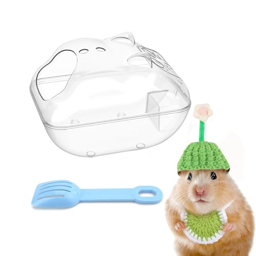 Rebecca online Hamster-Badebehälter mit Reinigungslöffel, kleine Haustierbadewanne, Badezimmerbox (klein) von Rebecca online