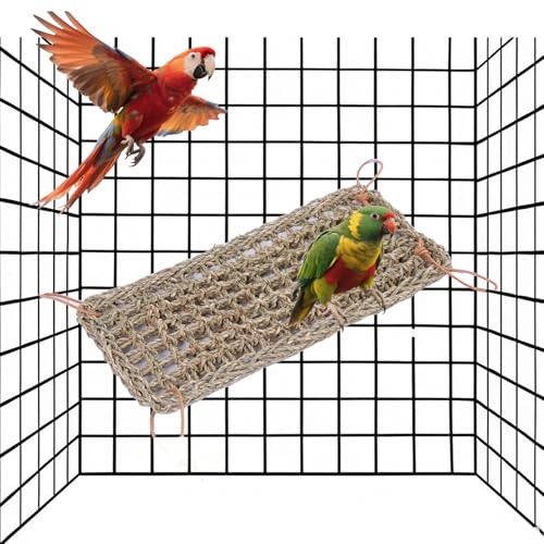 Seegras Vogelleiter Matte, 40,6 x 17,8 cm, natürliches gewebtes Hängematten-Kletterseil, Haustierkäfigspielzeug für Papageien, Sittiche, Nymphensittiche Seegras Vogelleiter Matte, 40,6 x 17,8 cm, natürliches gewebtes Hängematten-Kletterseil, Haustierkäfigspielzeug für Papageien, Sittiche, Nymphensittiche von Rebecca online