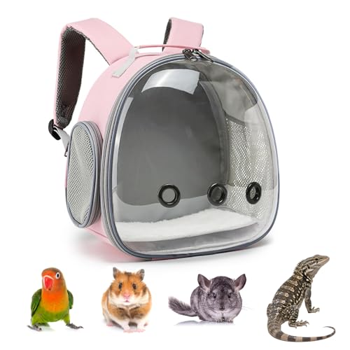 Tragbarer Reise-Rucksack für kleine Tiere, Reisetasche für Hamster, Meerschweinchen, Vogel, Katze, Kaninchen, Rosa (Rosa) von Rebecca online