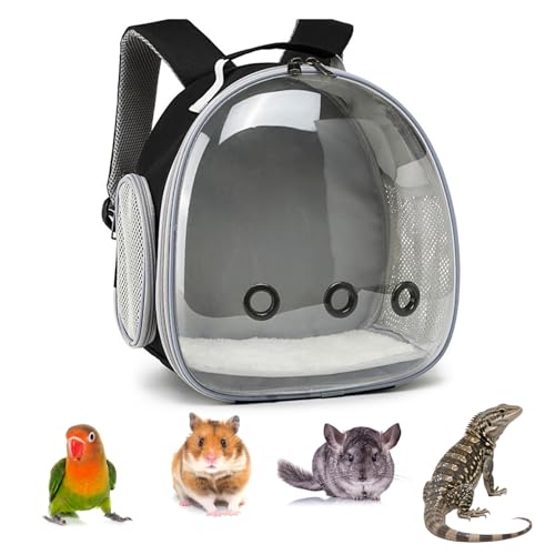 Tragbarer Reise-Rucksack für kleine Tiere, Reisetasche für Hamster, Meerschweinchen, Vogel, Katze, Kaninchen, Rosa (schwarz) von Rebecca online