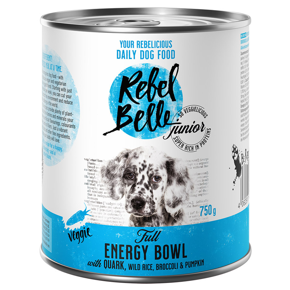 15 + 9 gratis! 24 x 375 g /24 x 750 g Rebel Belle  - Junior Full Energy Bowl - veggie (24 x 750 g) von Rebel Belle