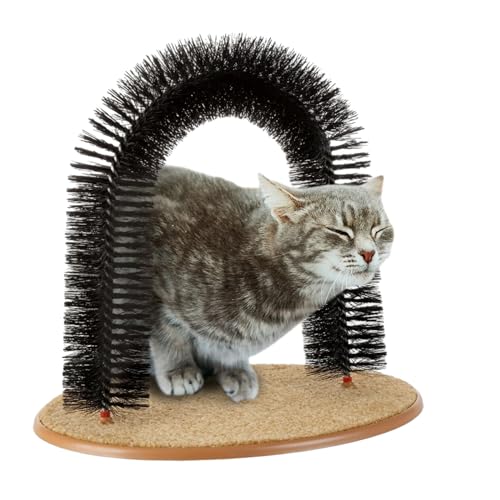 Katzen Kratzbogen Katze Massage Scratcher Mit Bürste Kratzbaum Stress Relief Haustier Kratzspielzeug Möbel Protector Katze Selbstpflege Werkzeug von Rebellious