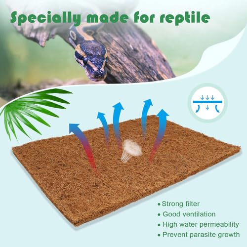 Packung Von 4 Natürlichen Kokosnussfaser Reptilien Teppich Für Schildkröten Und Eidechsen Terrarien Bettwäsche Matten Substrat Liner Reptilien Teppich von Rebellious