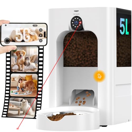 5L Futterautomat Katze Katzen Futterautomat mit Timer Futternapf mit Automatik Futterautomat - Trockenfutter Futterspender Automatisch für Katze und Hund 5L Futterautomat Katze Katzen Futterautomat mit Timer Futternapf mit Automatik Futterautomat - Trockenfutter Futterspender Automatisch für Katze und Hund von Rebongki