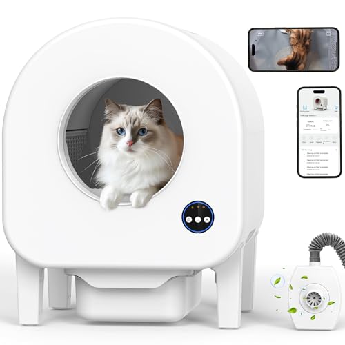 Elektrisches Katzenklo, 90L große Selbstreinigende Katzentoilette mit Kamera, Geruchsfreies Automatisches Katzenklo für Mehrere Katzen, Extreme Hygiene/Sensoren/App-Steuerung/Anti-Pinch Elektrisches Katzenklo, 90L große Selbstreinigende Katzentoilette mit Kamera, Geruchsfreies Automatisches Katzenklo für Mehrere Katzen, Extreme Hygiene/Sensoren/App-Steuerung/Anti-Pinch von Rebongki