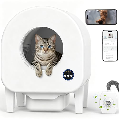 Elektrisches Katzenklo 90L, Selbstreinigende Katzentoilette mit Kamera, geruchsfrei & automatisch, geeignet für mehrere Katzen | Extreme Hygiene, intelligente Sensoren, App-Steuerung & Anti-Pinch Elektrisches Katzenklo 90L, Selbstreinigende Katzentoilette mit Kamera, geruchsfrei & automatisch, geeignet für mehrere Katzen | Extreme Hygiene, intelligente Sensoren, App-Steuerung & Anti-Pinch von Rebonique