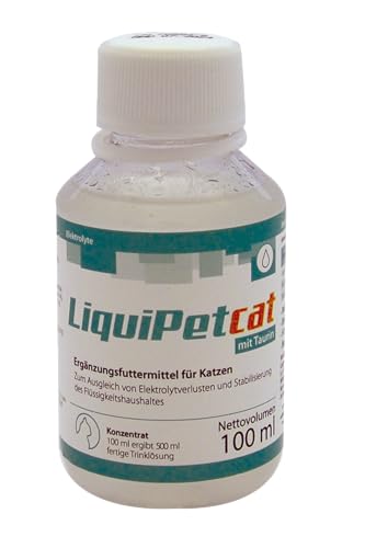 LiquiPet Cat Elektrolytkonzentrat: Kann beim Ausgleich von Elektrolytverlusten und Stabilisierung des Flüssigkeitshaushalts unterstützen, Für ältere Katzen & bei hohen Temperaturen, 100ml von reboVet