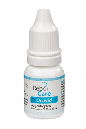 Ocuvid Augentropfen für Tiere: Befeuchtet gereizte, trockene Augen, Enthält Natriumhyaluronat & Dexpanthenol, Ideal zur Korneapflege in Narkose, Für alle Tiere 10 ml von reboVet