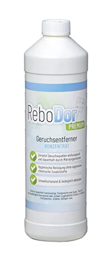 ReboDor Premium 1000 ml Konzentrat: Organischer Geruchsneutralisierer, Mikrobiell & Chemiefrei, Lang anhaltende Wirkung gegen Tiergerüche, Flexible Anwendung von Rebopharm