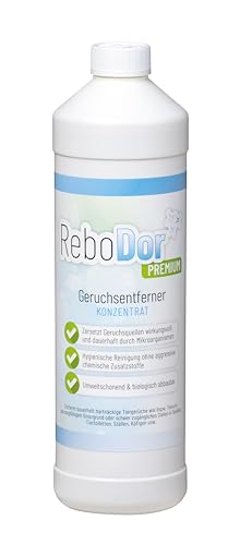 ReboDor Premium 1000 ml Konzentrat: Organischer Geruchsneutralisierer, Mikrobiell & Chemiefrei, Lang anhaltende Wirkung gegen Tiergerüche, Flexible Anwendung von Rebopharm