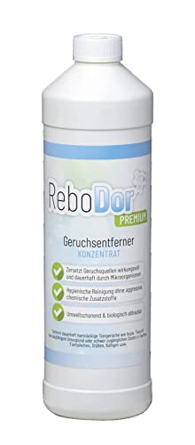ReboDor Premium 1000 ml Konzentrat: Organischer Geruchsneutralisierer, Mikrobiell & Chemiefrei, Lang anhaltende Wirkung gegen Tiergerüche, Flexible Anwendung von Rebopharm