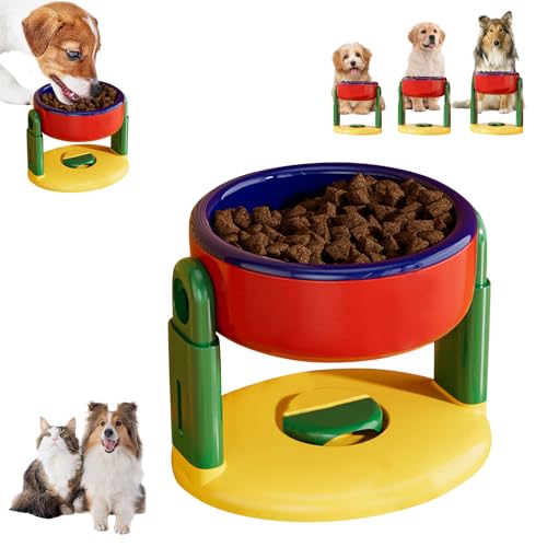 Futternapf Katze & Hundenapf – Höhenverstellbarer Katzennapf & Futternapf Hund, Napf Katzen Futternapf, Fressnapf Hund, katzennäpfe, Napf Katze – Saugnapf Haustierschale (Rot) von Recitem