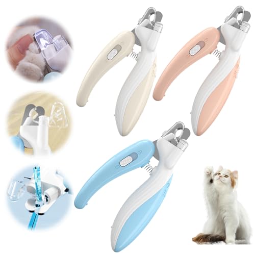Haustier Nagelknipser mit LED-Licht, Nagelknipser Krallenschneider, Krallenschere für Katzen Hunde, Nagelschneider Scharfe Klinge Sicheres für Mittlere Kleine Haustiere Krallenpflege (Blau Weiß Rosa) Haustier Nagelknipser mit LED-Licht, Nagelknipser Krallenschneider, Krallenschere für Katzen Hunde, Nagelschneider Scharfe Klinge Sicheres für Mittlere Kleine Haustiere Krallenpflege (Blau Weiß Rosa) von Recitem