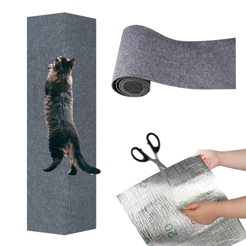 Kratzbrett Katze, Kratzmatte Katze Selbstklebend, Kratzschutz Sofa Katze, Kratzbrett Katzen kratzschutz, Katzenkratzmatte, AntiKratz Tape für Möbel Couch Sofa Wand Tür Schutz (Dunkelgrau, 30cm * 1m) von Recitem