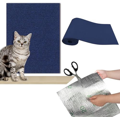 Kratzmatte Selbstklebend, Kratzbrett Katze, Kratzschutz Sofa, AntiKratz Tape für Möbel Couch Wand Tür Schutz (Blau, 100cm x 30cm) von Recitem