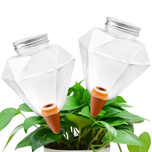 Recitem 2 Stück Bewässerungskugeln für Pflanzen,500ml Wasserspender Pflanzen, Automatische Pflanzen Bewässerung,Tropfwasser, bewässerungskugel, Transparente Bewässerungszwiebeln (Set 1) von Recitem