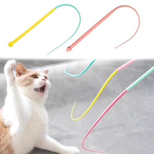 Recitem 2 Stück Katzenangel Lang - Silikon Teaser-Zauberstab Für Katzen - Interaktives Katzenspielzeug Zur Selbstbeschäftigung - Tragbares Katzenangel Stabil, Weiches Katzen Spielzeug Für Heimkäfig Recitem 2 Stück Katzenangel Lang - Silikon Teaser-Zauberstab Für Katzen - Interaktives Katzenspielzeug Zur Selbstbeschäftigung - Tragbares Katzenangel Stabil, Weiches Katzen Spielzeug Für Heimkäfig von Recitem
