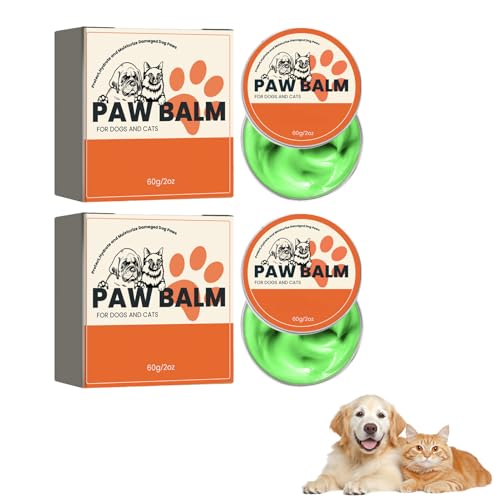 Recitem Hundepfoten- & Nasenbalsam | Pfotencreme & Wachs für trockene, rissige Pfotenballen & Schnauzen | Feuchtigkeitscreme & Beruhigungscreme für Katzen | Nasenbutter (2 Stück) von Recitem