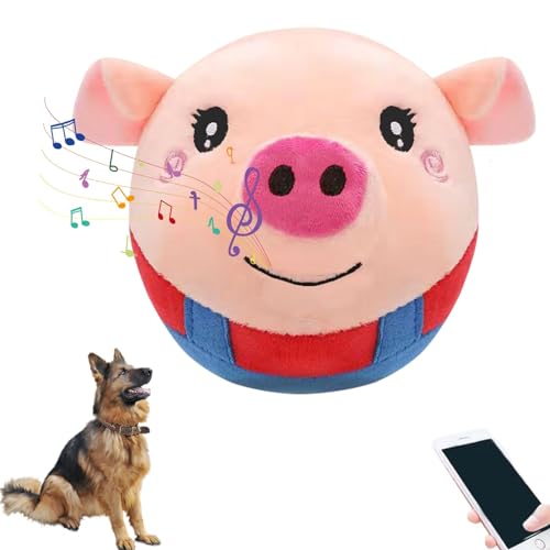 Recitem Interaktives Hunde Ball Spielzeug,USB Wiederaufladbar,Hundeball Hundespielzeug Futter Ball,Automatisch Rollender Ball für Welpen,Mittlere Hunde von Recitem