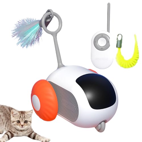 Recitem Katzenspielzeug Selbstbeschäftigung,Interaktives Katzenspielzeug Selbstbeschäftigung, Spielzeug für Katzen Elektrisch Automatisch,ntelligenzspielzeug für Katzen USB Aufladbar (orange Farbe) von Recitem