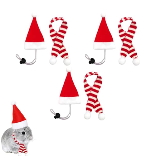 Weihnachtskostüm für Katzen Hund, Haustier Weihnachtsmütze Haustier Weihnachtsschal, Wintermütze für Haustier, Weihnachtsmann Mütze Schal Set für Huhn, Ente, Hamster, Kaninchen, Papagei (Set 1) Weihnachtskostüm für Katzen Hund, Haustier Weihnachtsmütze Haustier Weihnachtsschal, Wintermütze für Haustier, Weihnachtsmann Mütze Schal Set für Huhn, Ente, Hamster, Kaninchen, Papagei (Set 1) von Recitem
