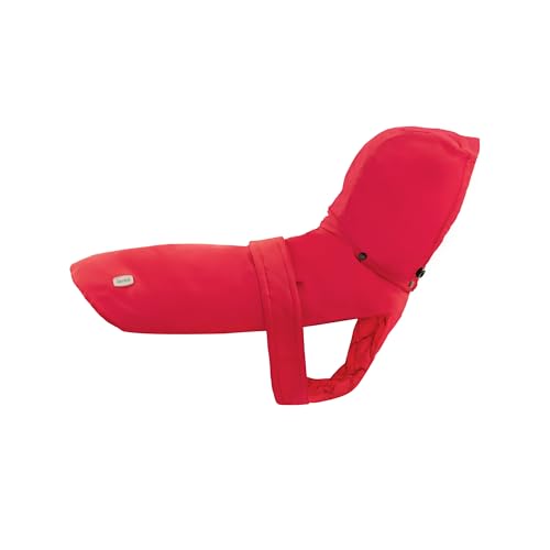 Record - Brumy Hunde-Regenmantel mit Abnehmbarer Kapuze. Warmer und strapazierfähiger Regenmantel, perfekt zum Schutz Ihres Hundes vor Regen und Kälte | Rot, XXL - Rückenlänge 55 cm von Record