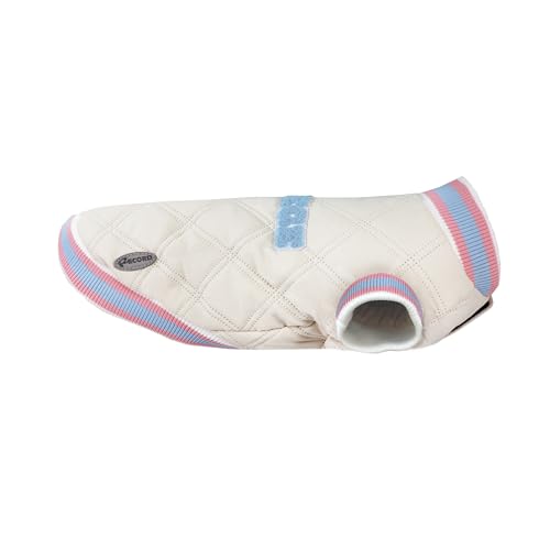 Record - College Hundemantel, gesteppt und gepolstert. Hundemantel mit Leinen-Loch, Klettverschluss und verstellbaren Gummibändern für Bequemlichkeit. | Beige/Lila, XS - Rückenlänge 30 cm Record - College Hundemantel, gesteppt und gepolstert. Hundemantel mit Leinen-Loch, Klettverschluss und verstellbaren Gummibändern für Bequemlichkeit. | Beige/Lila, XS - Rückenlänge 30 cm von Record
