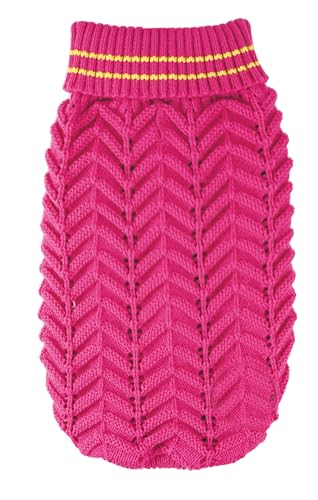 Record - Dolly Hundepullover mit Spitzen-Verarbeitung mit Stehkragen für einen romantischen und eleganten Stil, Loch Leine und maschinenwaschbar | Fuchsie, L von Record