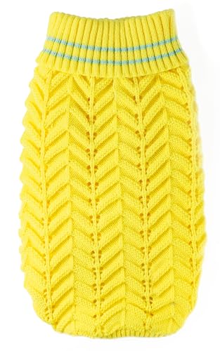 Record - Dolly Hundepullover mit Spitzen-Verarbeitung mit Stehkragen für einen romantischen und eleganten Stil, Loch Leine und maschinenwaschbar | Gelb, L Record - Dolly Hundepullover mit Spitzen-Verarbeitung mit Stehkragen für einen romantischen und eleganten Stil, Loch Leine und maschinenwaschbar | Gelb, L von Record
