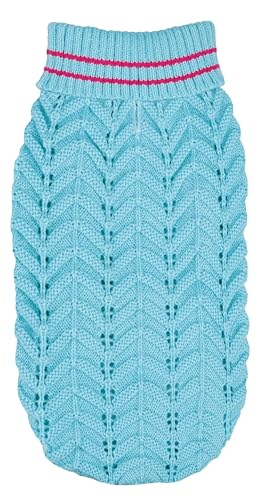 Record - Dolly Hundepullover mit Spitzen-Verarbeitung mit Stehkragen für einen romantischen und eleganten Stil, Loch Leine und maschinenwaschbar | Hellblau, XL von Record