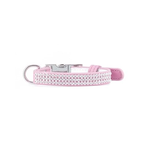 Record Halsband Paris für Hunde und Katzen aus weichem Kunstleder mit Strasssteinen | Farbe Rosa, Größe S - 1.5 cm, Umfang 35-48 cm Record Halsband Paris für Hunde und Katzen aus weichem Kunstleder mit Strasssteinen | Farbe Rosa, Größe S - 1.5 cm, Umfang 35-48 cm von Record