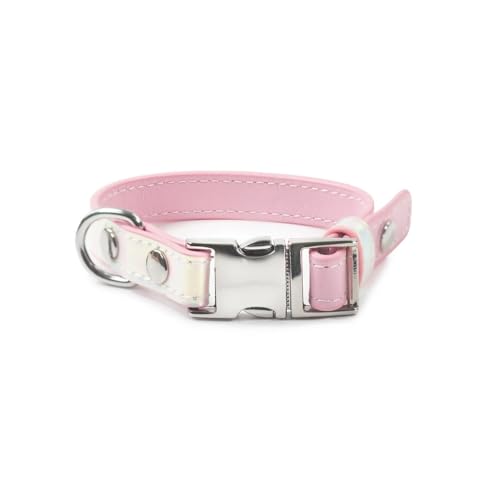 Record Halsband Tokio für Hunde und Katzen aus Kunstleder mit irisierendem Finish| Farbe irisierend Rosa, Größe XXS - 1,5 cm, Umfang 22-30 cm Record Halsband Tokio für Hunde und Katzen aus Kunstleder mit irisierendem Finish| Farbe irisierend Rosa, Größe XXS - 1,5 cm, Umfang 22-30 cm von Record