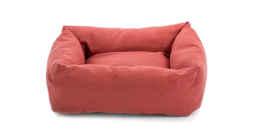 Record - Hunde- und Katzenbett Mono, aus Baumwolle, Farbe: Rot, 60 x 45 x 15 cm, gepolstert, schnell trocknend, weich und gemütlich, rechteckiges Kissen für Hunde und Katzen. von Record