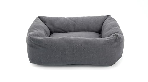 Record - Hunde- und Katzenbett Mono aus Baumwolle, grau, 70 x 50 x 17 cm, gepolstert, schnell trocknend, weich und gemütlich, rechteckiges Kissen für Hunde und Katzen. von Record