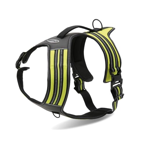 Record Hundegeschirr Action Alpi aus geflochtenem Nylon mit 3M ScotchLite Reflektierenden Bändern | Farbe Gelb, Größe XL, Umfang 90-125 cm Record Hundegeschirr Action Alpi aus geflochtenem Nylon mit 3M ScotchLite Reflektierenden Bändern | Farbe Gelb, Größe XL, Umfang 90-125 cm von Record